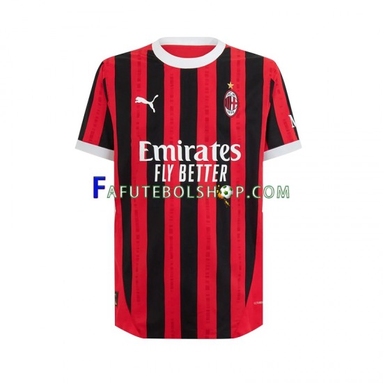 Camisa 1 AC Milan 2024-2025 manga curta ,Masculino