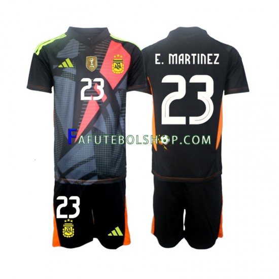 Camisa Goleiro 1 Argentina Emiliano Martinez 23 2024 manga curta ,infantil