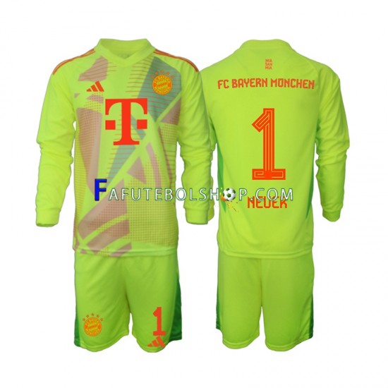 Camisa Goleiro 1 Bayern de Munique Manuel Neuer 1 2024-2025 manga longa ,infantil