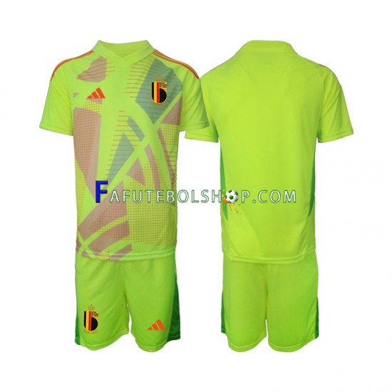 Camisa Goleiro 2 Bélgica Euro 2024 manga curta ,infantil