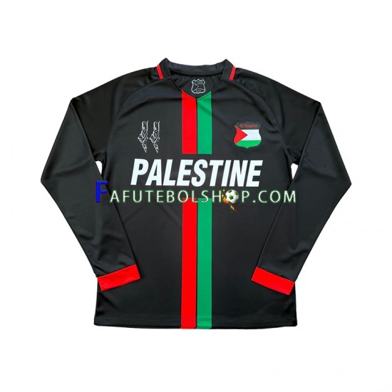 Camisa 1 Club Deportivo Palestino Center Stripre 2024-2025 manga longa ,Masculino