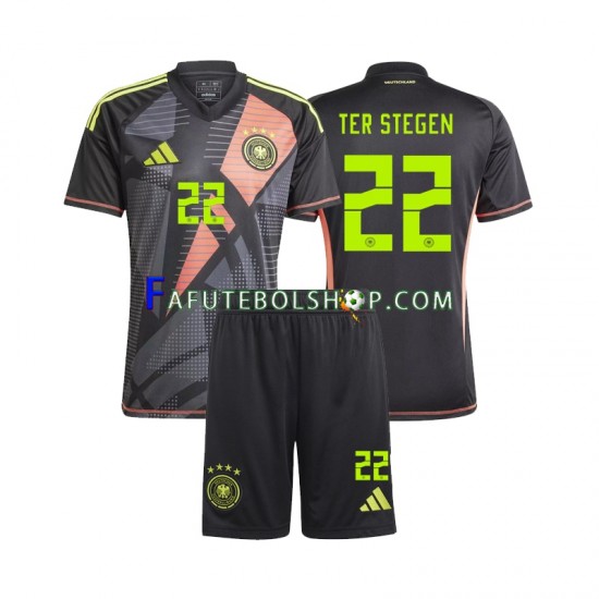 Camisa Goleiro 1 Alemanha Ter Stegen 22 Euro 2024 manga curta ,infantil