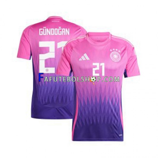 Camisa 2 Alemanha Ilkay Gundogan 21 Euro 2024 manga curta ,Masculino