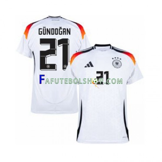 Camisa 1 Alemanha Ilkay Gundogan 21 Euro 2024 manga curta ,Masculino