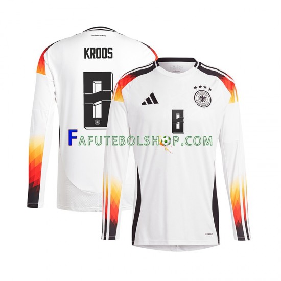 Camisa 1 Alemanha Toni Kroos 8 Euro 2024 manga longa ,Masculino