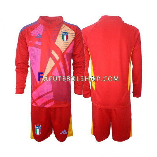 Camisa Goleiro 3 Itália Euro 2024 manga longa ,infantil