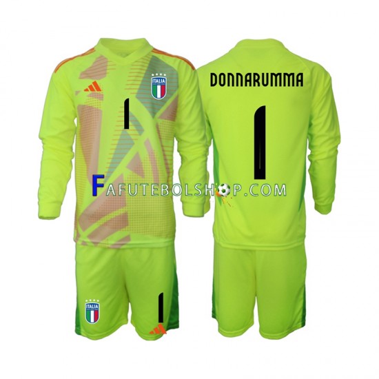 Camisa Goleiro 1 Itália Donnarumma 1 Euro 2024 manga longa ,infantil