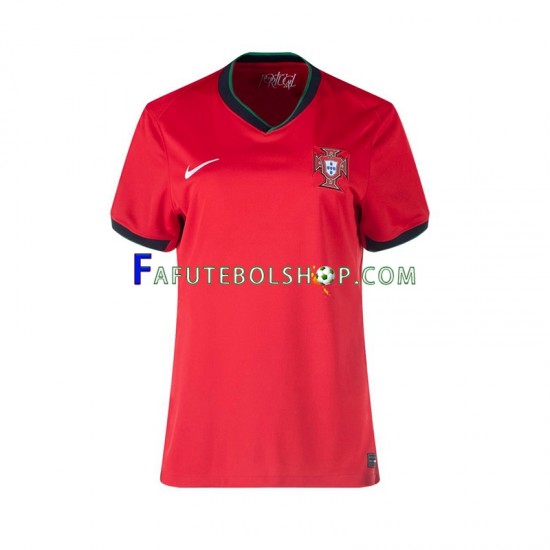 Camisa 1 Portugal Euro 2024 manga curta ,Feminino