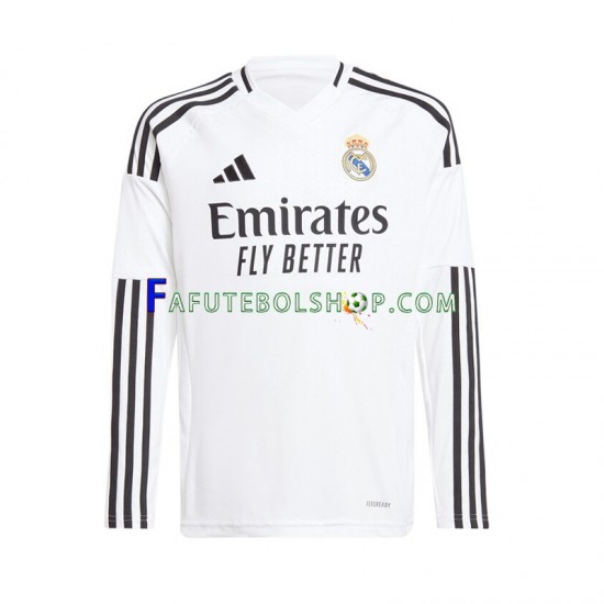 Camisa 1 Real Madrid 2024-2025 manga longa ,Masculino