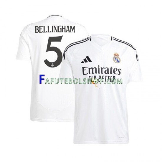 Camisa 1 Real Madrid Jude Bellingham 5 2024-2025 manga curta ,Masculino