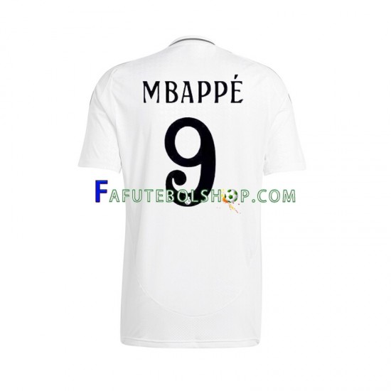 Camisa 1 Real Madrid Kylian Mbappé 9 2024-2025 manga curta ,Masculino