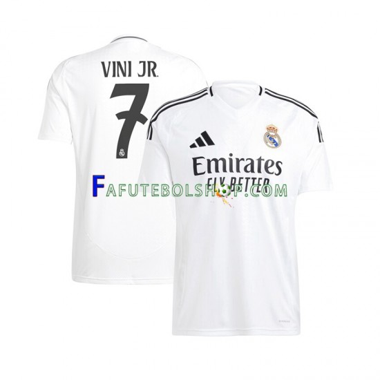 Camisa 1 Real Madrid Vinicius Junior 7 2024-2025 manga curta ,Masculino