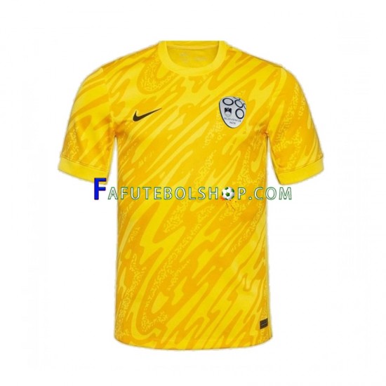 Camisa Goleiro 1 Eslovênia Euro 2024 manga curta ,Masculino