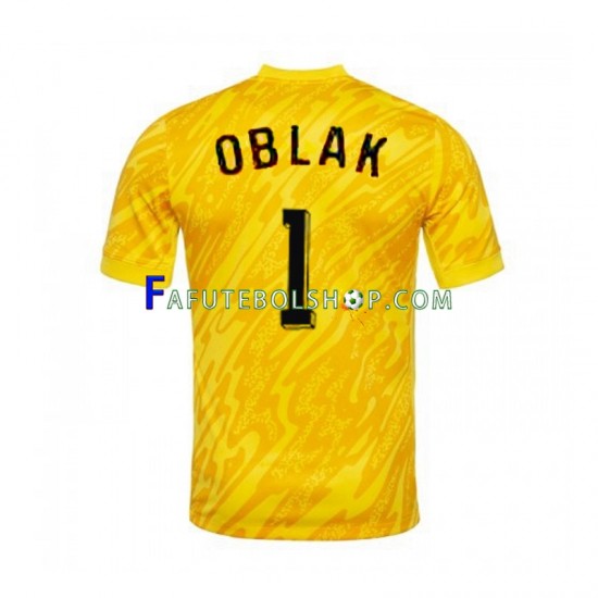 Camisa Goleiro 1 Eslovênia Jan Oblak 1 Euro 2024 manga curta ,Masculino