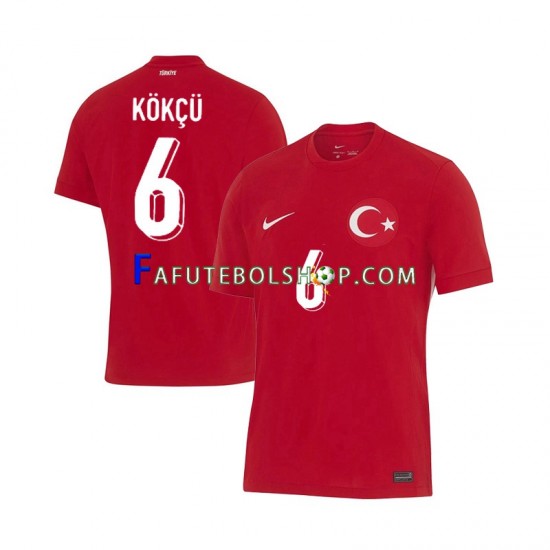 Camisa 2 Turquia Orkun Kokcu 6 Euro 2024 manga curta ,Masculino