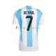 Camisa 1 Argentina De Paul 7 Copa America 2024 manga curta ,Masculino