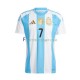 Camisa 1 Argentina De Paul 7 Copa America 2024 manga curta ,Masculino