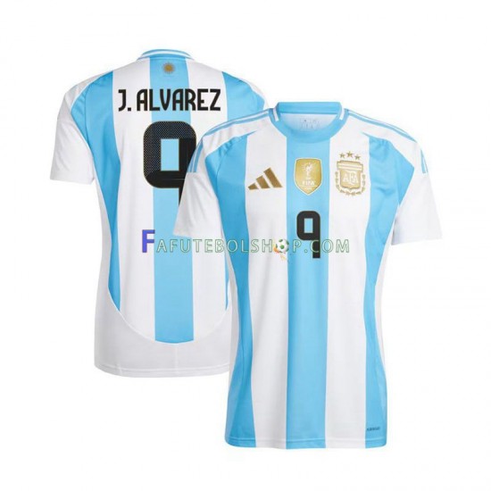 Camisa 1 Argentina Julian Alvarez 9 Copa America 2024 manga curta ,Masculino