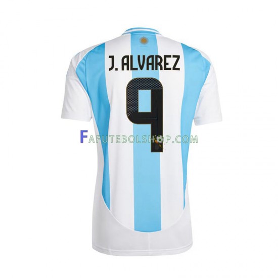 Camisa 1 Argentina Julian Alvarez 9 Copa America 2024 manga curta ,Masculino