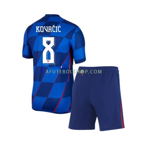 Camisa 2 Croácia Mateo Kovacic 8 Euro 2024 manga curta ,infantil