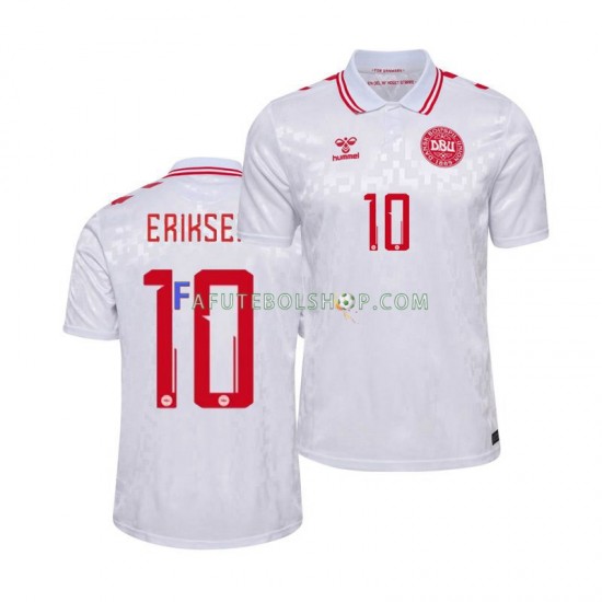 Camisa 2 Dinamarca Eriksen 10 Euro 2024 manga curta ,Masculino