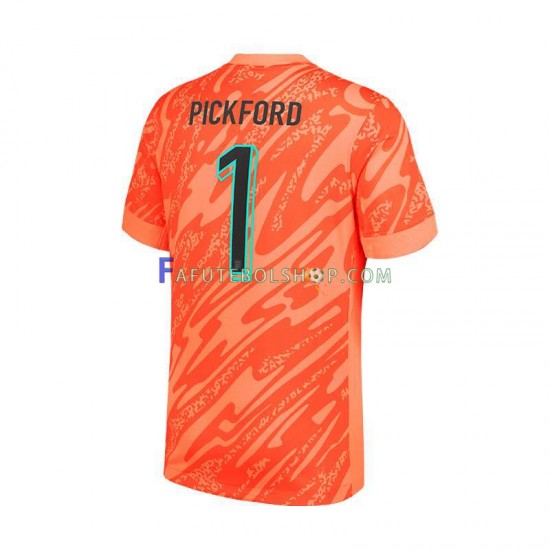 Camisa Goleiro 1 Inglaterra Pickford 1 Euro 2024 manga curta ,Masculino