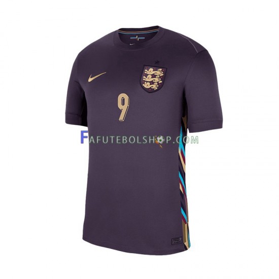 Camisa 2 Inglaterra Harry Kane 9 Euro 2024 manga curta ,Masculino