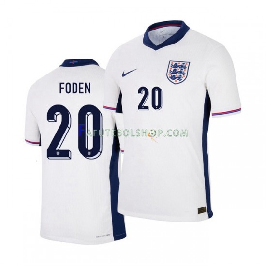 Camisa 1 Inglaterra Phil Foden 20 Euro 2024 manga curta ,Masculino