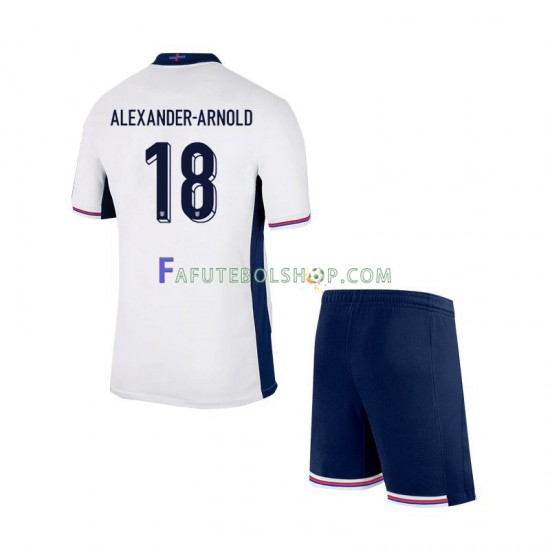 Camisa 1 Inglaterra Trent Alexander-Arnold 18 Euro 2024 manga curta ,infantil