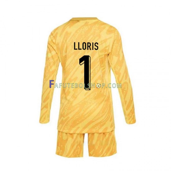 Camisa Goleiro 1 França Hugo Lloris 1 Euro 2024 manga longa ,infantil