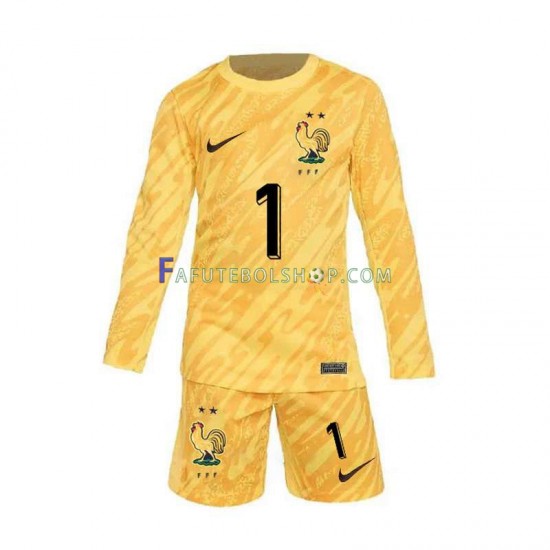 Camisa Goleiro 1 França Hugo Lloris 1 Euro 2024 manga longa ,infantil