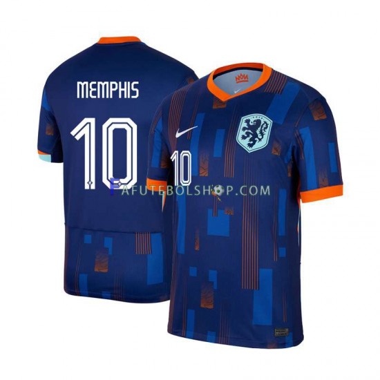 Camisa 2 Países Baixos Memphis Depay 10 Euro 2024 manga curta ,Masculino