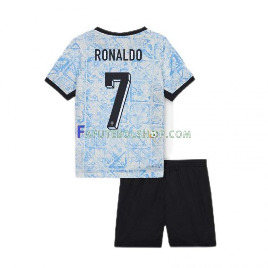 Camisa 2 Portugal Cristiano Ronaldo 7 Euro 2024 manga curta ,infantil