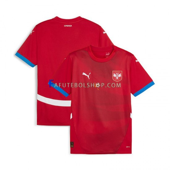 Camisa 1 Sérvia e Montenegro Euro 2024 manga curta ,Masculino