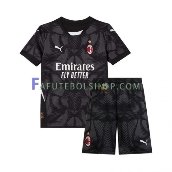 Camisa Goleiro 1 AC Milan Preto 2024-2025 manga curta ,infantil