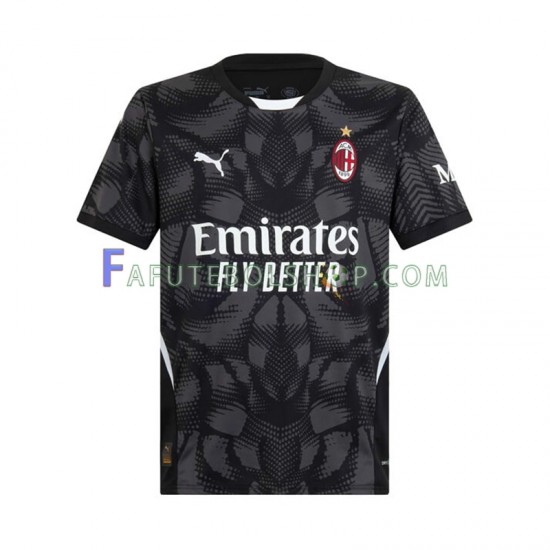 Camisa Goleiro 1 AC Milan Preto 2024-2025 manga curta ,Masculino