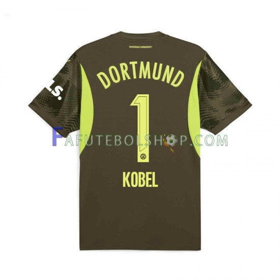 Camisa Goleiro 2 Borussia Dortmund Gregor Kobel 1 2024-2025 manga curta ,Masculino