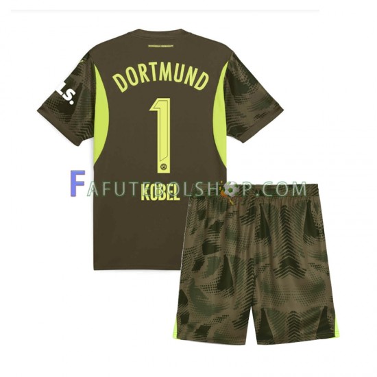 Camisa Goleiro 2 Borussia Dortmund Gregor Kobel 1 2024-2025 manga curta ,infantil