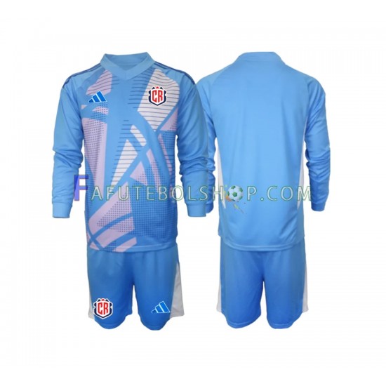 Camisa Goleiro 1 Costa Rica Azul 2024 manga longa ,infantil