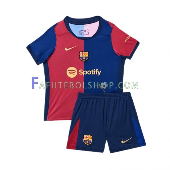 Camisa 1 FC Barcelona 2024-2025 manga curta ,infantil