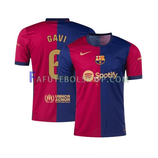 Camisa 1 FC Barcelona GAVI 6 2024-2025 manga curta ,Masculino