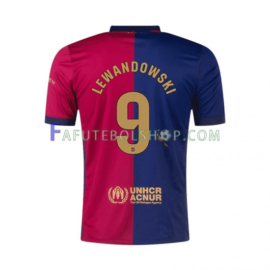 Camisa 1 FC Barcelona Robert Lewandowski 9 2024-2025 manga curta ,Masculino