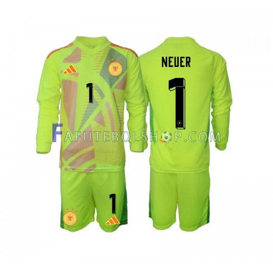 Camisa Goleiro 2 Alemanha Manuel Neuer 1 Euro 2024 manga longa ,infantil