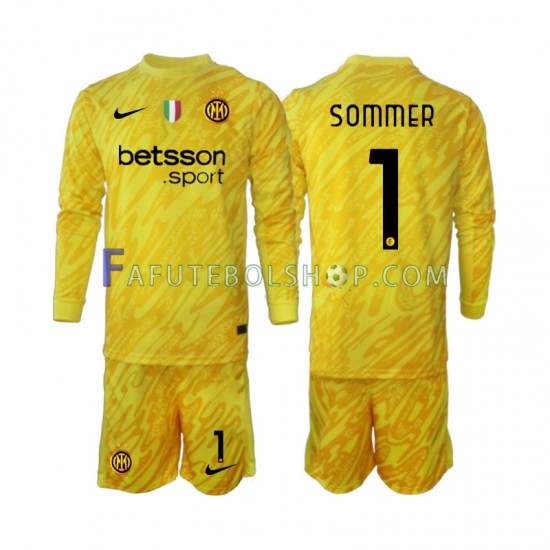 Camisa Goleiro 2 Internazionale Yann Sommer 1 2024-2025 manga longa ,infantil