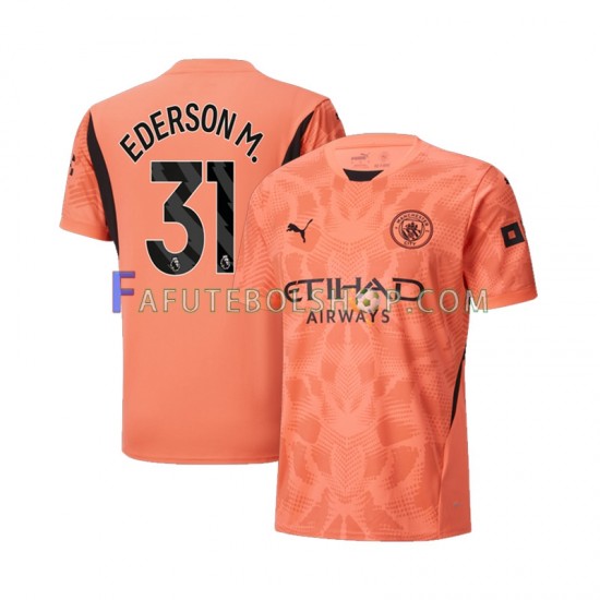 Camisa Goleiro 2 Manchester City Ederson Moraes 31 2024-2025 manga curta ,Masculino