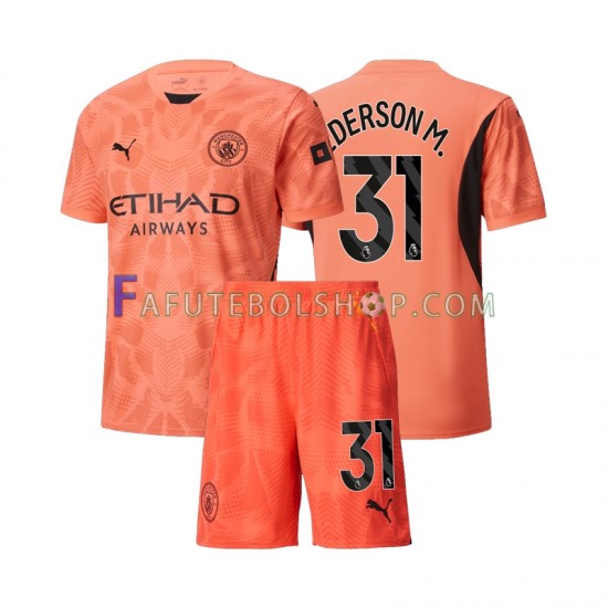 Camisa Goleiro 2 Manchester City Ederson Moraes 31 2024-2025 manga curta ,infantil