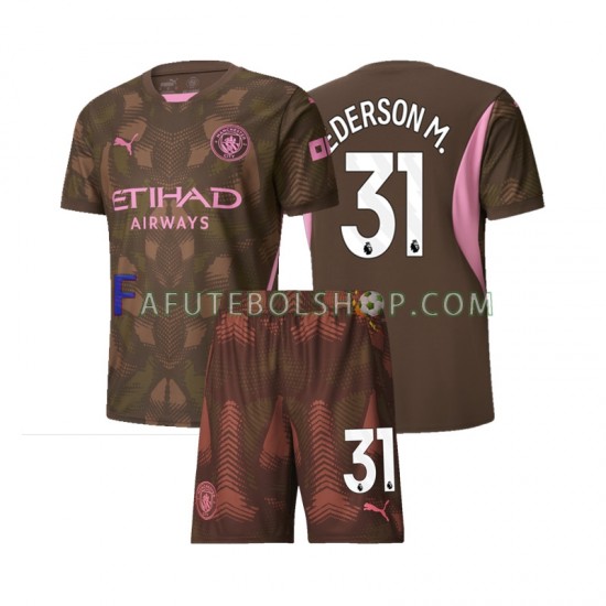 Camisa Goleiro 1 Manchester City Ederson Moraes 31 2024-2025 manga curta ,infantil