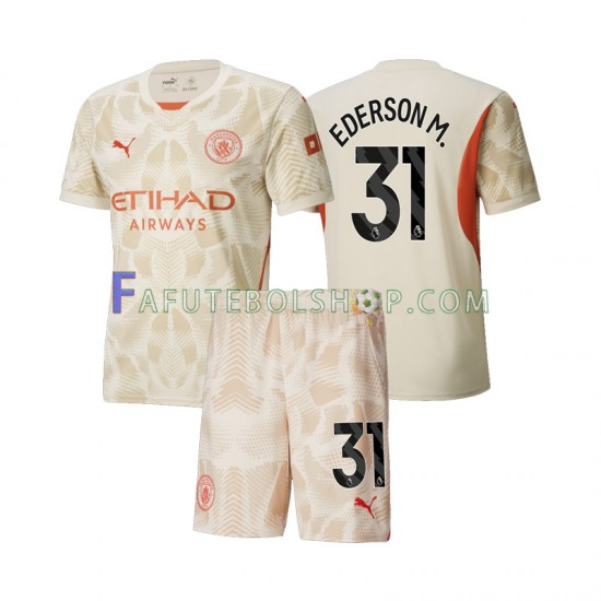 Camisa Goleiro 3 Manchester City Ederson Moraes 31 2024-2025 manga curta ,infantil