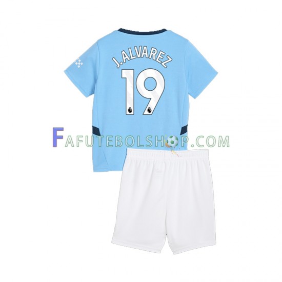 Camisa 1 Manchester City Julian Alvarez 19 2024-2025 manga curta ,infantil