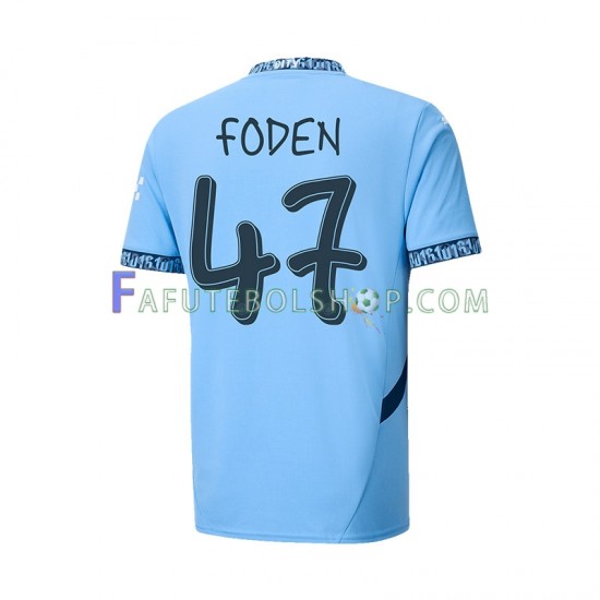 Camisa 1 Manchester City UCL Font FODEN 47 2024-2025 manga curta ,Masculino